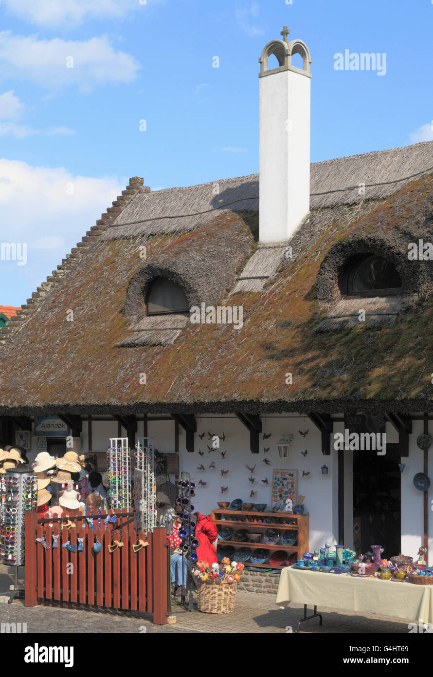 Hungary, Tihany, village, house, handicraft shop, Stock Photo
