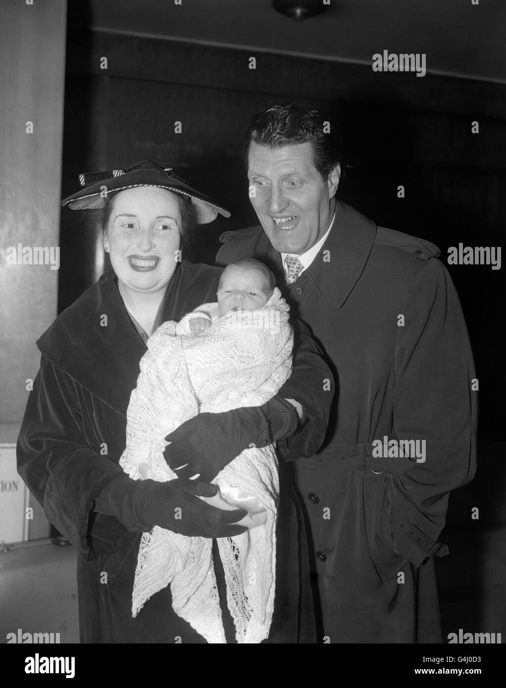 Comedian Tommy Cooper with his wife Gwen and their new son Thomas
