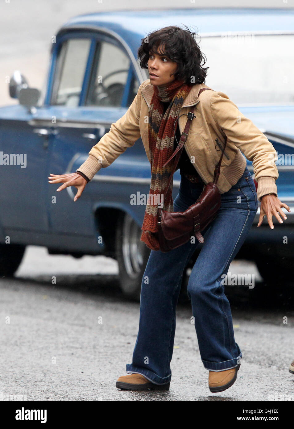 Halle Berry on the set of her new film Cloud Atlas, which is currently