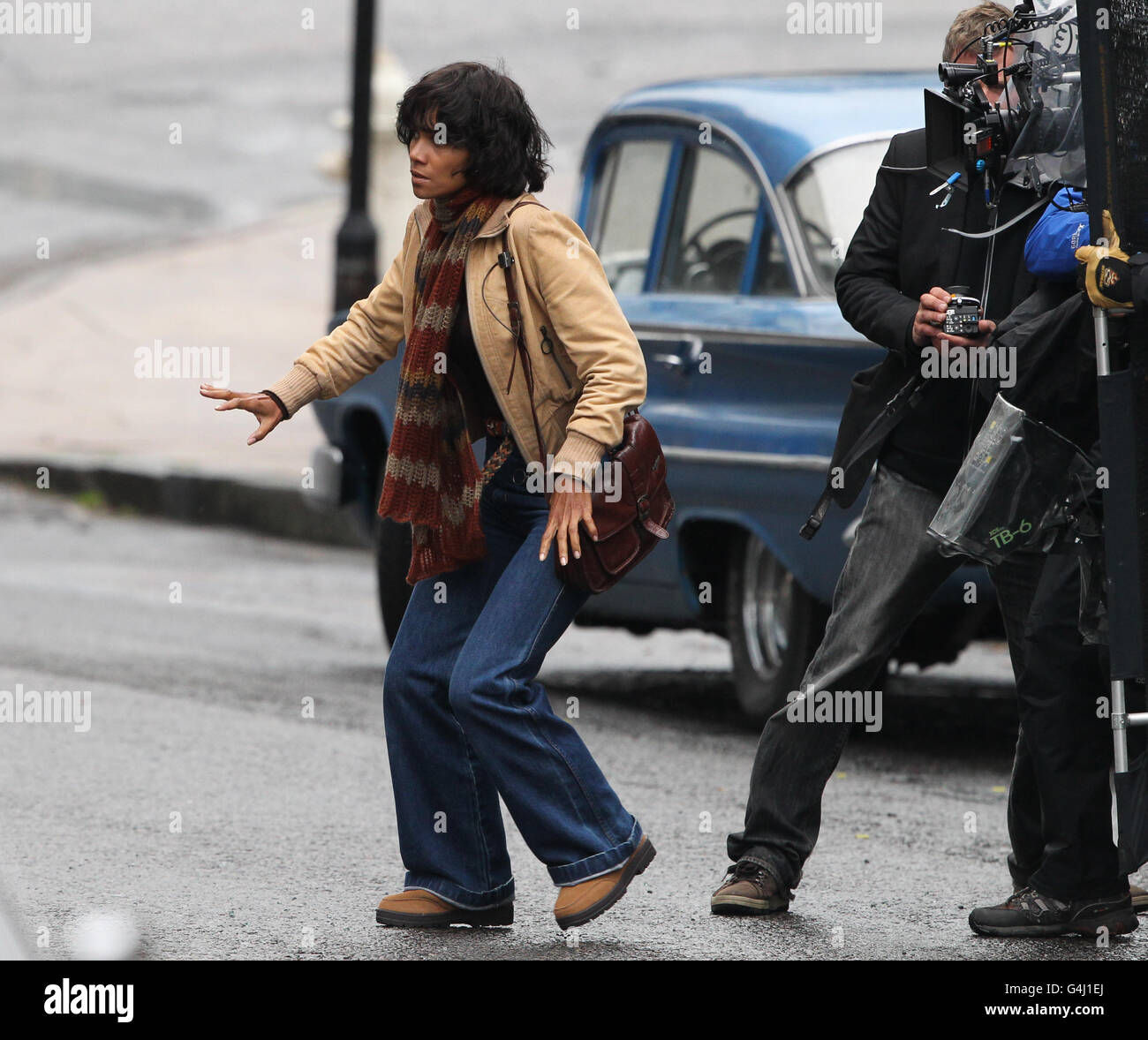 Halle Berry on the set of her new film Cloud Atlas, which is currently