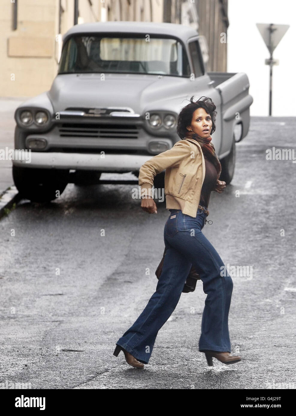 Halle Berry on the set of her new film Cloud Atlas, which is currently
