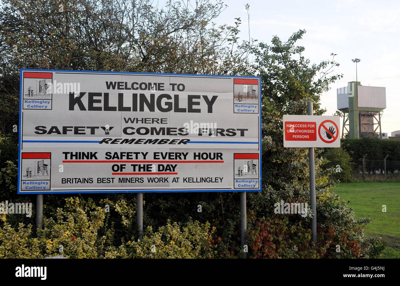 A general view of the Kellingley Colliery in Knottingley, where two miners were reported trapped. Stock Photo