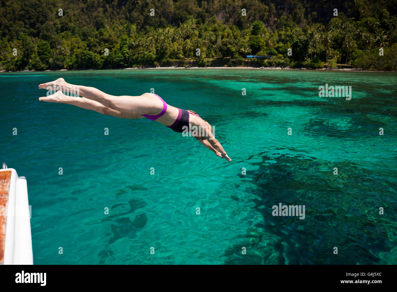 Doing a Jackknife, Ambon, Moluccas, Indonesia Stock Photo Alamy