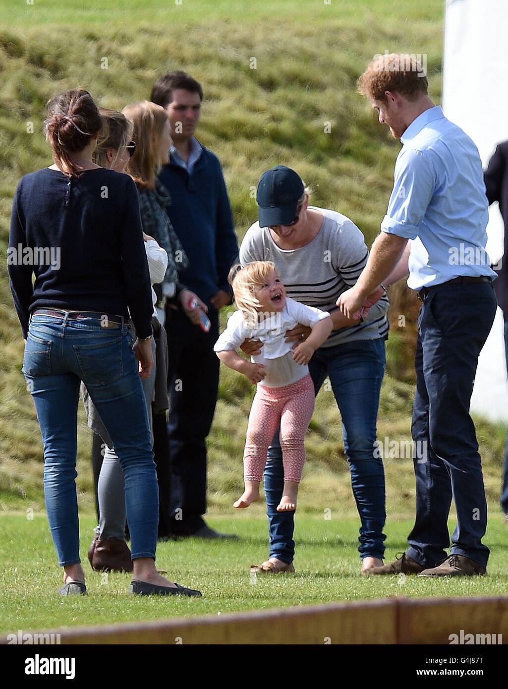 Prince Harry (right) with Zara Tindall and her daughter Mia Grace after a  charity polo match at Beaufort Polo Club in Tetbury, Gloucestershire Stock  Photo - Alamy