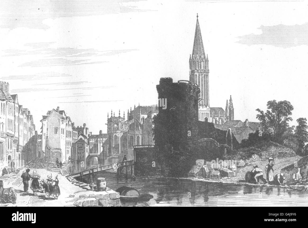 CALVADOS: Caen (1) , antique print 1835 Stock Photo