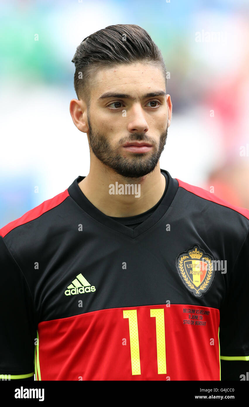Belgium's Yannick Ferreira Carrasco during the UEFA Euro 2016, Group E match at the Stade de Bordeaux, Bordeaux. PRESS ASSOCIATION Photo. Picture date: Saturday June 18, 2016. See PA story SOCCER Republic. Photo credit should read: Martin Rickett/PA Wire. Stock Photo