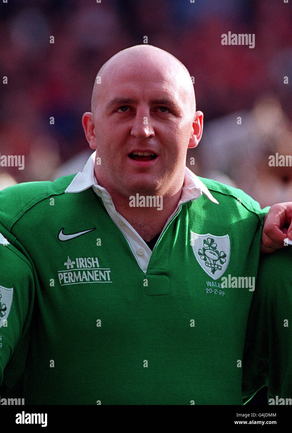 Wood/Ireland. Keith Wood, a member of the Ireland Rugby team before the Five Nations Championship match against Wales at Wembley Stadium, London. Stock Photo