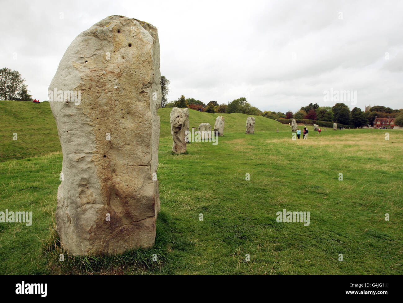 Part of the prehistoric stone circle at Avebury in Wiltshire. Stock Photo