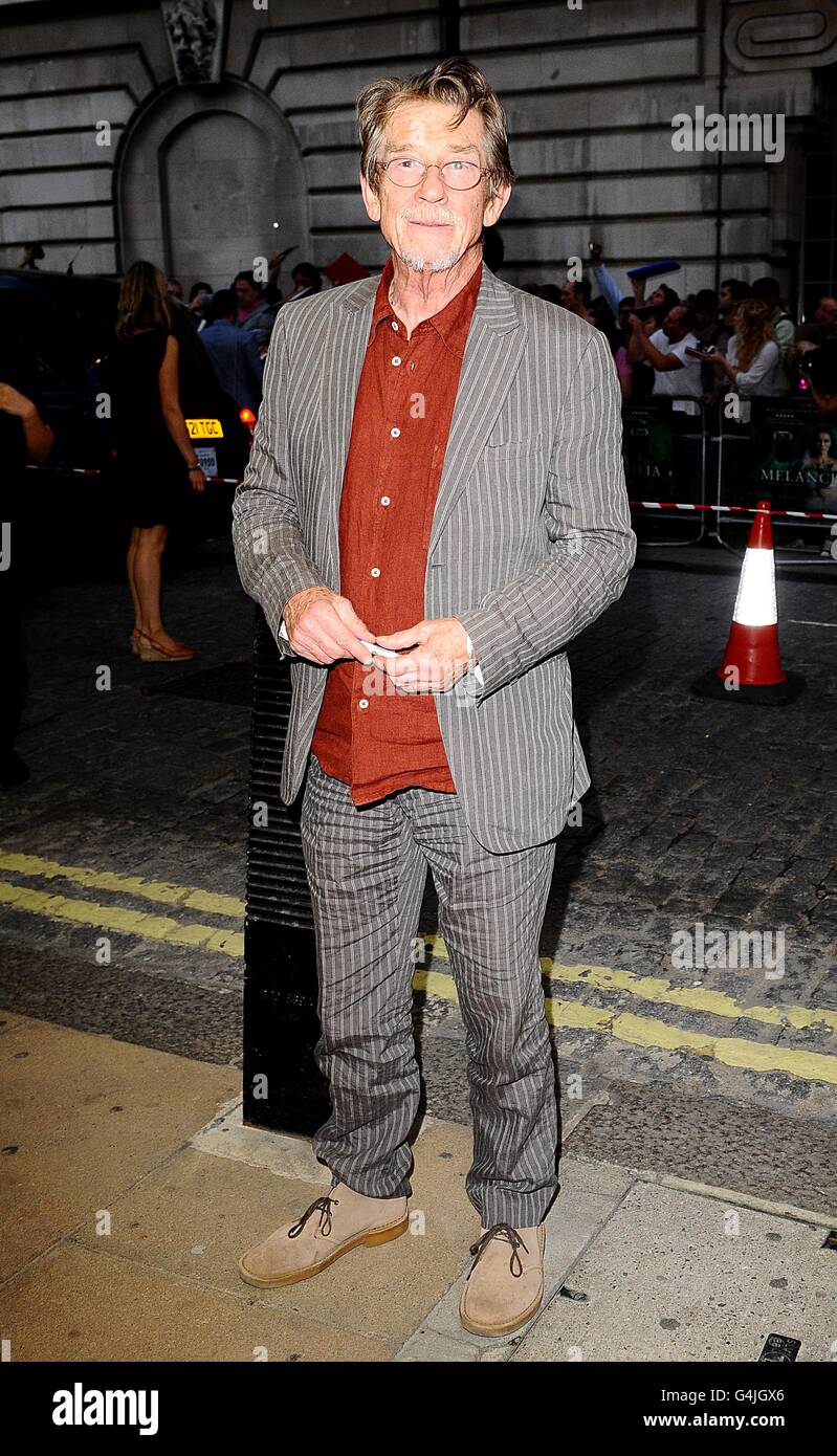 John Hurt arriving for the UK premiere of Melancholia, at the Curzon Mayfair cinema, London. Stock Photo