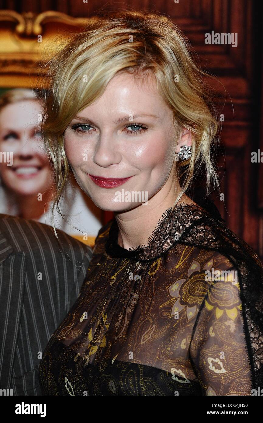 Kirsten Dunst arriving for the UK premiere of Melancholia, at the Curzon Mayfair cinema, London. Stock Photo