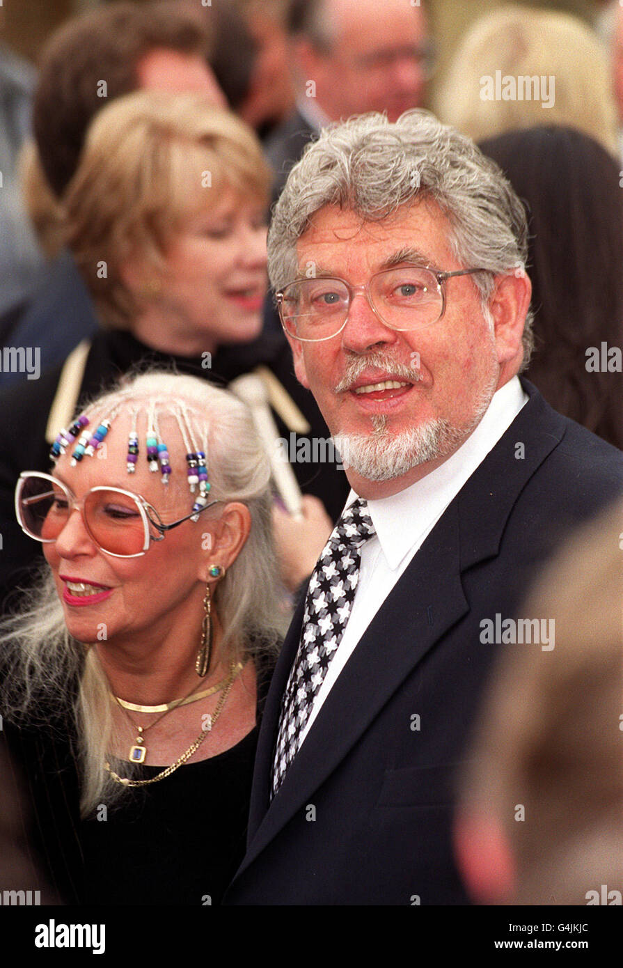 TV celebrity Rolf Harris and his wife Alwen after the funeral of one of