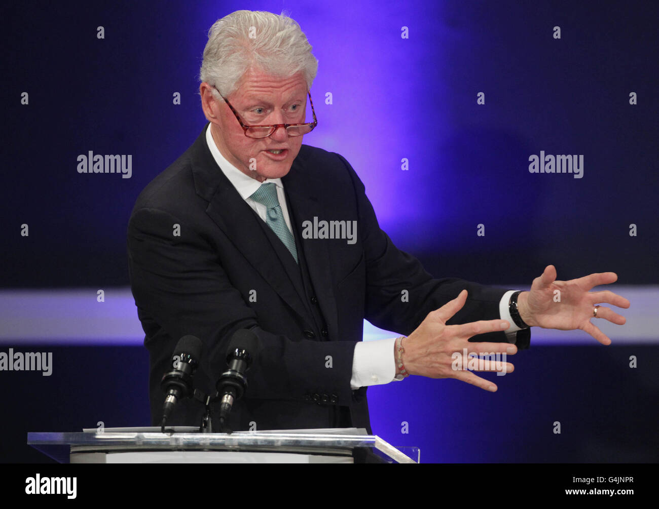 Former US President Bill Clinton speaking at the Global Irish Economic ...