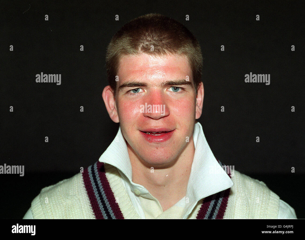 I Jones/Somerset CCC. I Jones of Somerset Cricket Club, 1999 season. Stock Photo