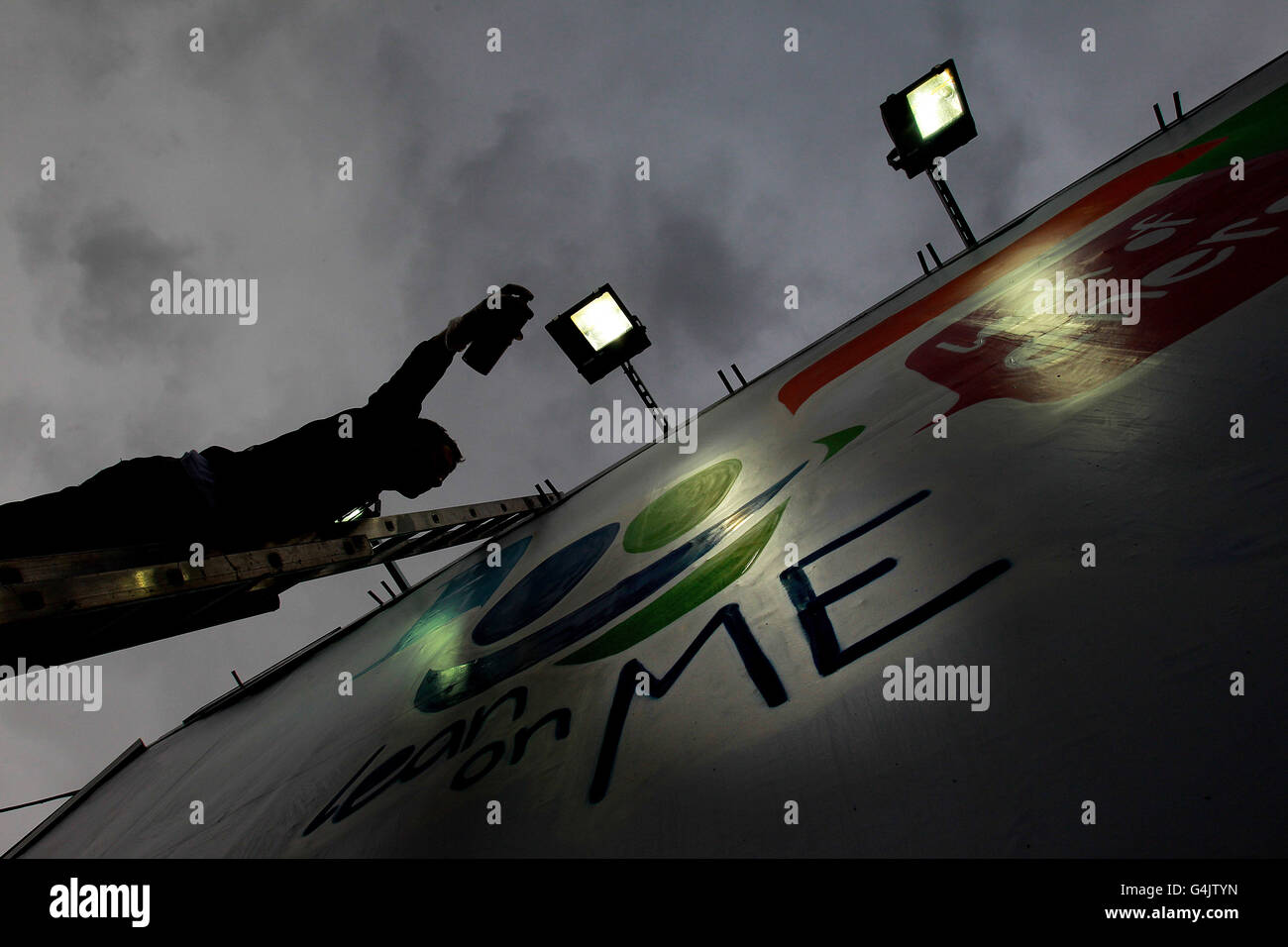 Celebrated Irish street artist Maser creates live billboard art to