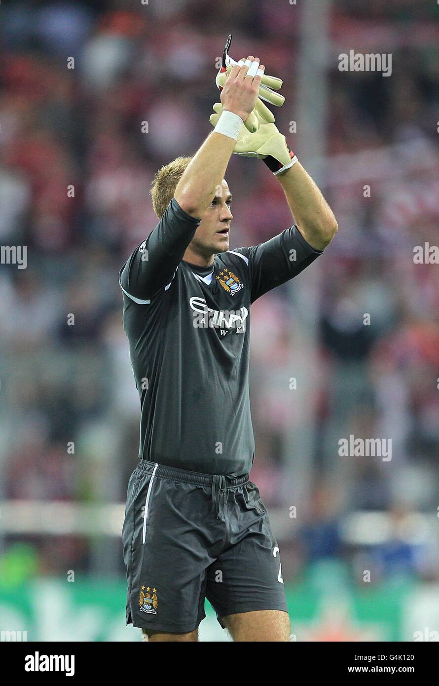 Manchester City goalkeeper Joe Hart after the final whistle Stock Photo