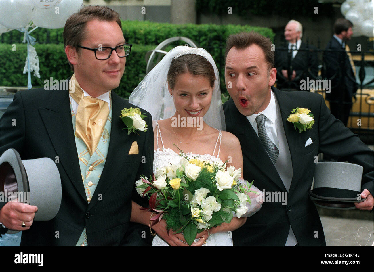 Estelle skornik with comedians vic reeves and bob mortimer stock photo