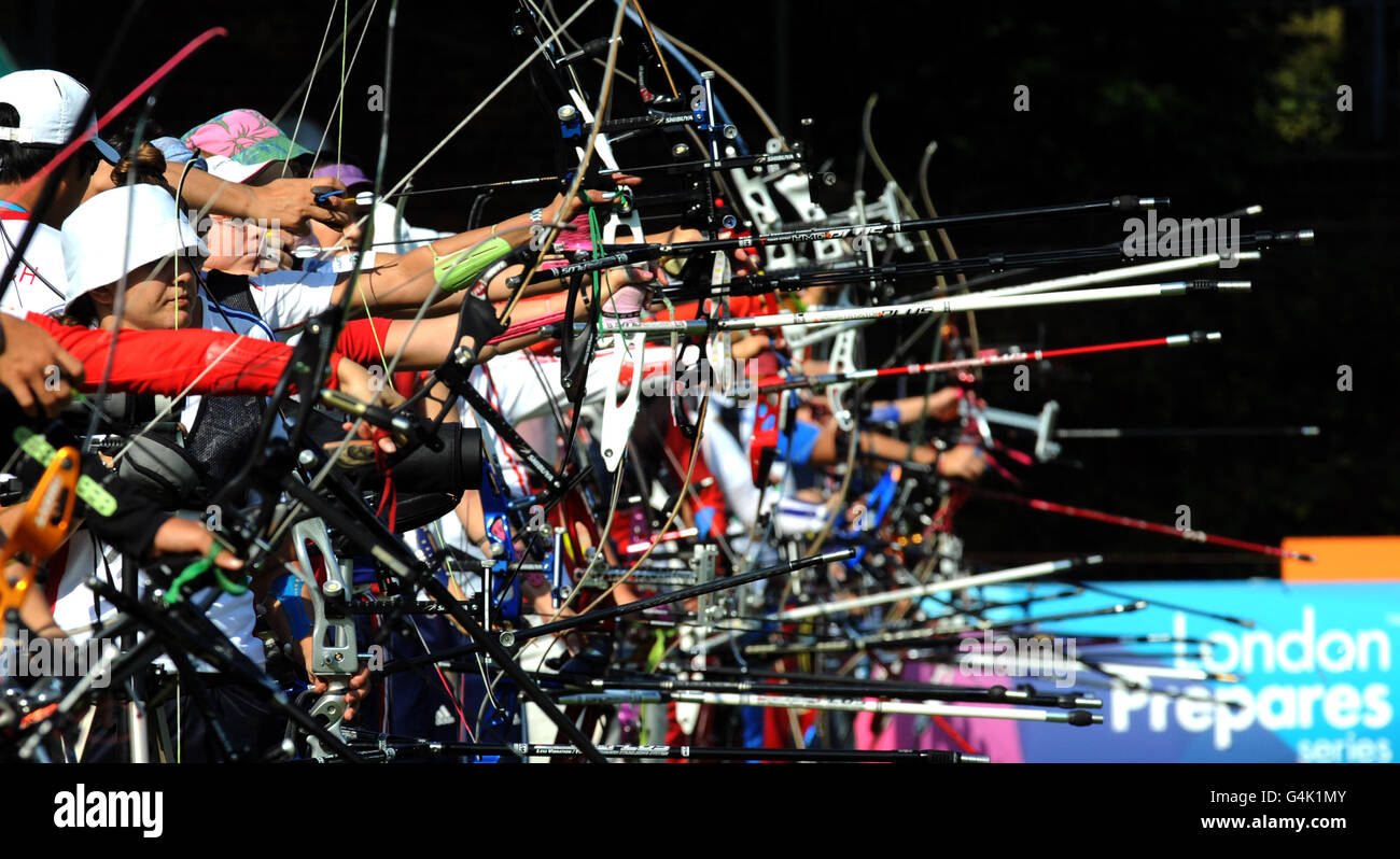Archery London Olympic Games 2012 Test Event Preview Day Lord's Cricket Ground Stock Photo