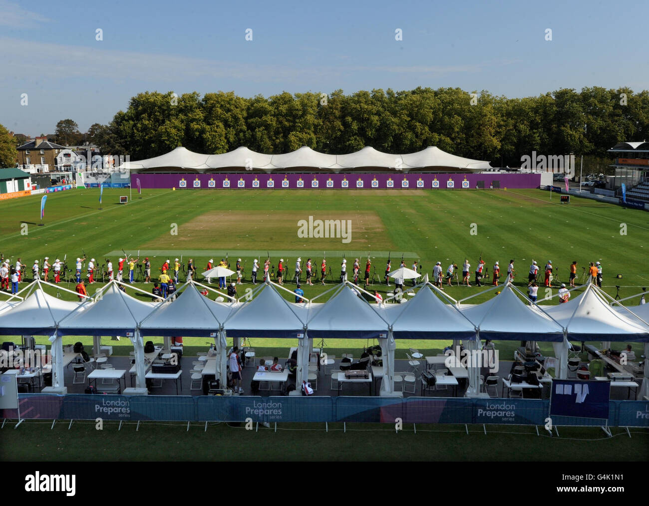 Archery London Olympic Games 2012 Test Event Preview Day Lord's Cricket Ground Stock Photo