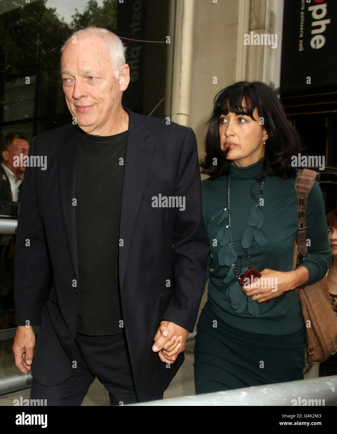 David Gilmour and wife Polly Samson, the parents of Charlie Gilmour, leave the Royal Courts of Justice, London, after hearing a plea on behalf of their son for a cut in his 16-month jail sentence for going on a drink and drug-fuelled rampage at a student fees protest. Stock Photo