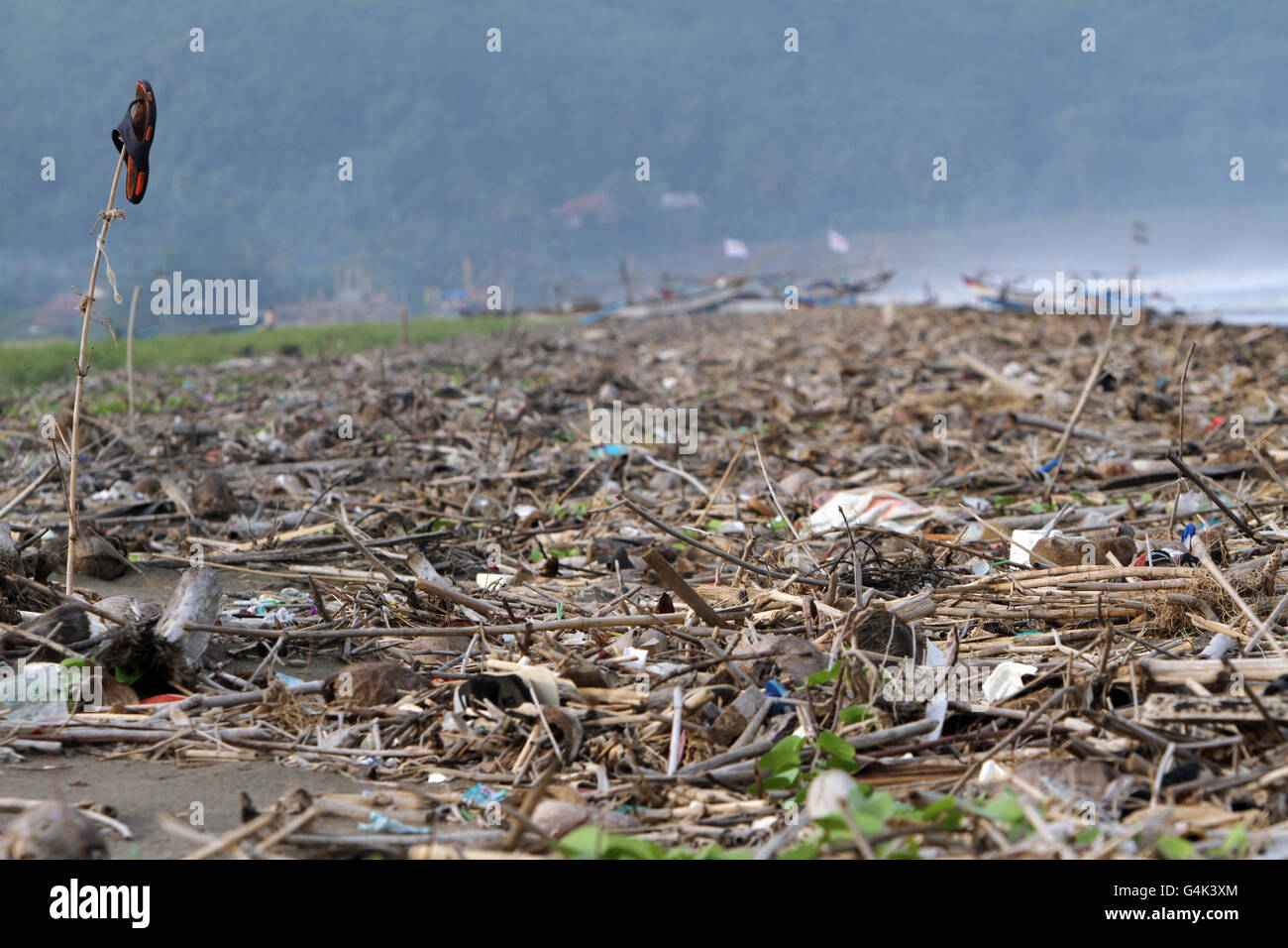 Garbage On Loji Beach Sukabumi West Java Indonesia Stock Photo Alamy