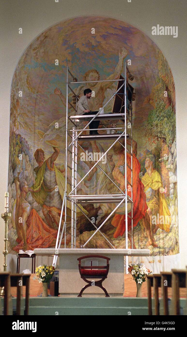 F l full length portrait scaffolding painting art sitting religion hires stock photography and