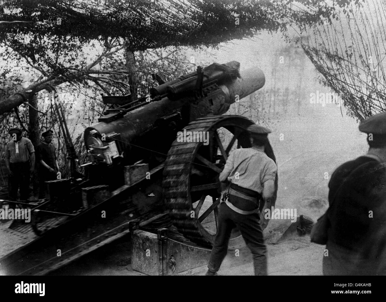 BRITISH ARTILLERY IN FRANCE: 1/7/1916 Stock Photo