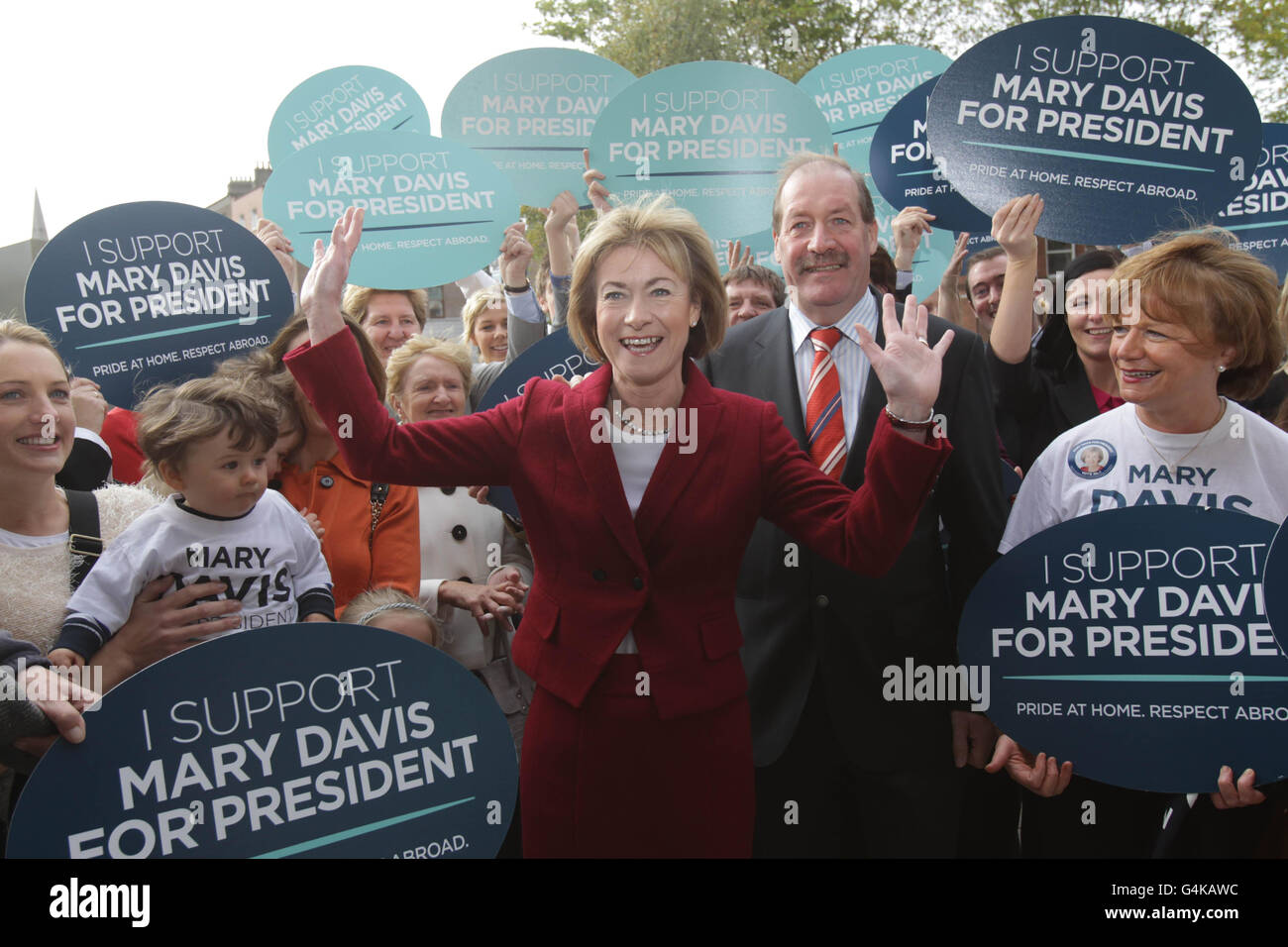 Irish Presidential candidate Mary Davis during her campaign launch at Fitzwilliam Hall, Dublin. Stock Photo