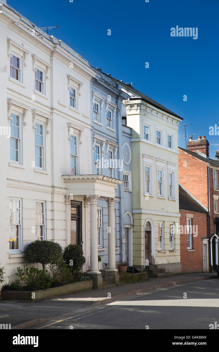 UK, Herefordshire, Leominster, Church Street, pastel painted