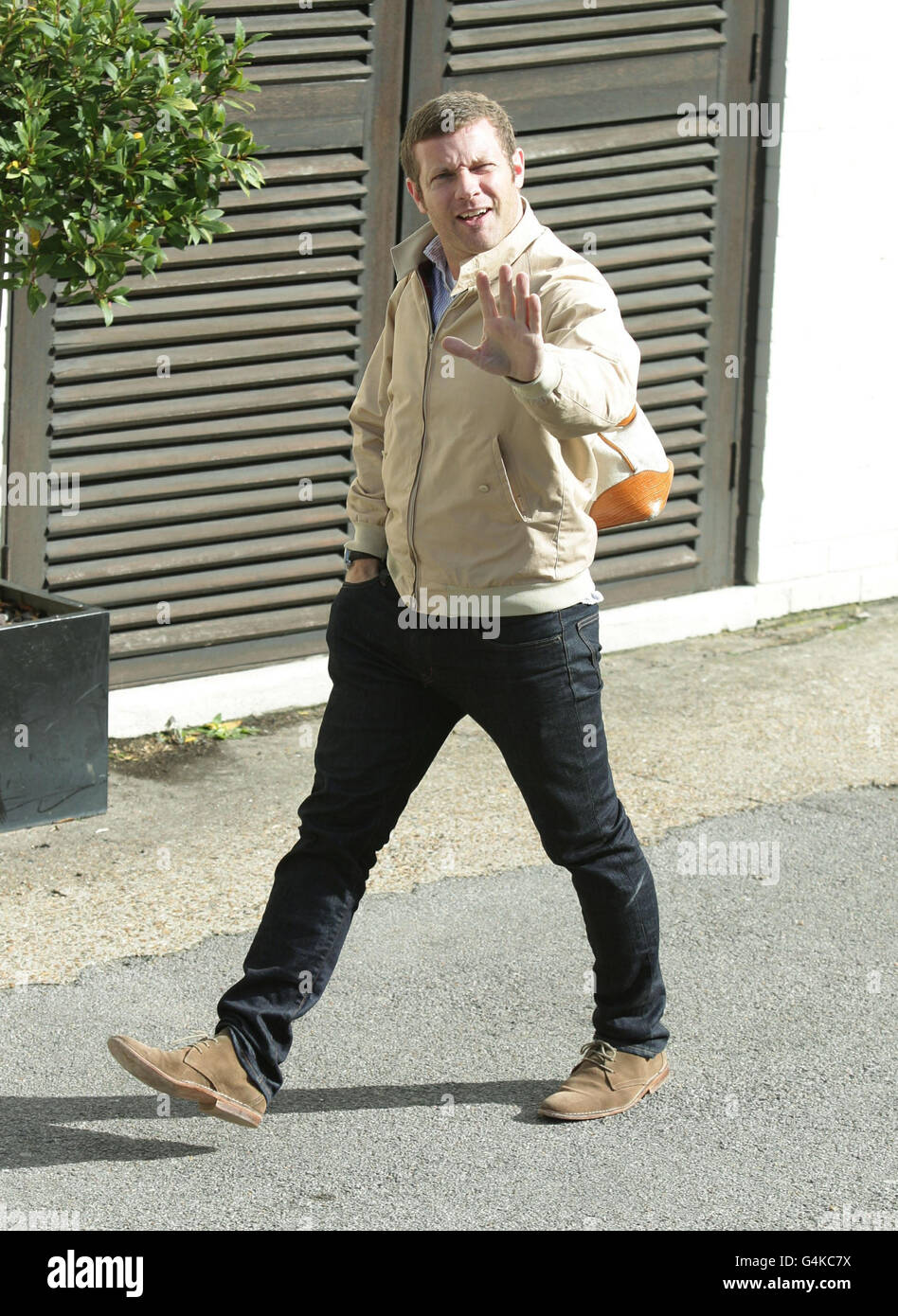 Dermot O'Leary arriving at Fountain Studios in Wembley, north London for a rehearsal of The X