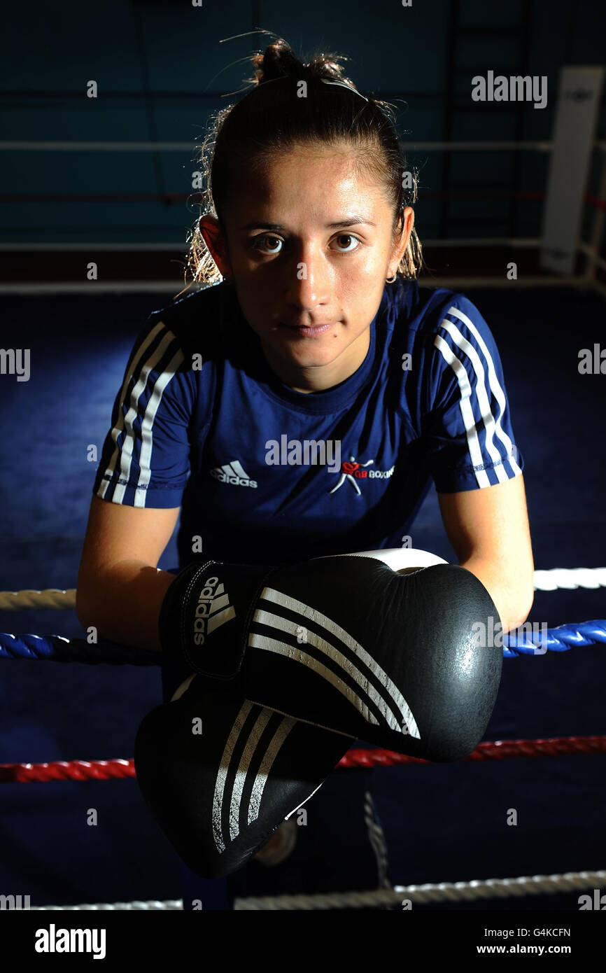 Great Britain's Nina Smith during the Womens Amateur Boxing Championships Media Day at the English Institute of Sport, Sheffield. Stock Photo