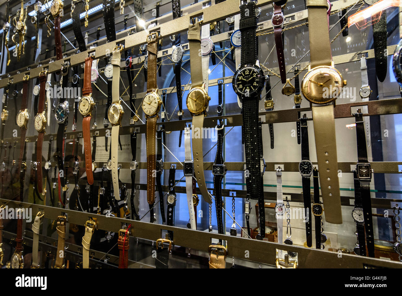 German Clock Museum : in Glashütte produced watches, Germany, Sachsen, Saxony, , Glashütte Stock Photo