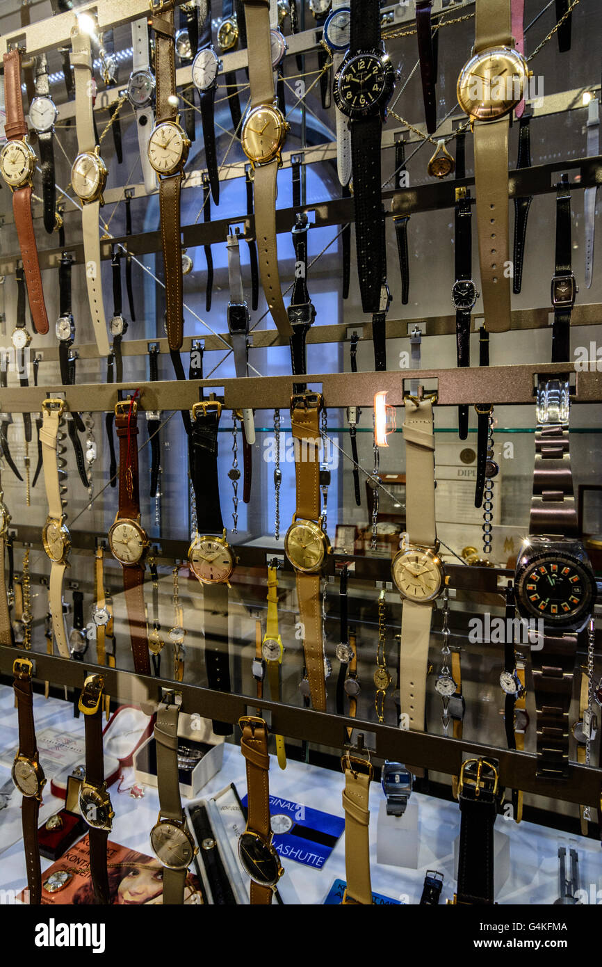 German Clock Museum : in Glashütte produced watches, Germany, Sachsen, Saxony, , Glashütte Stock Photo