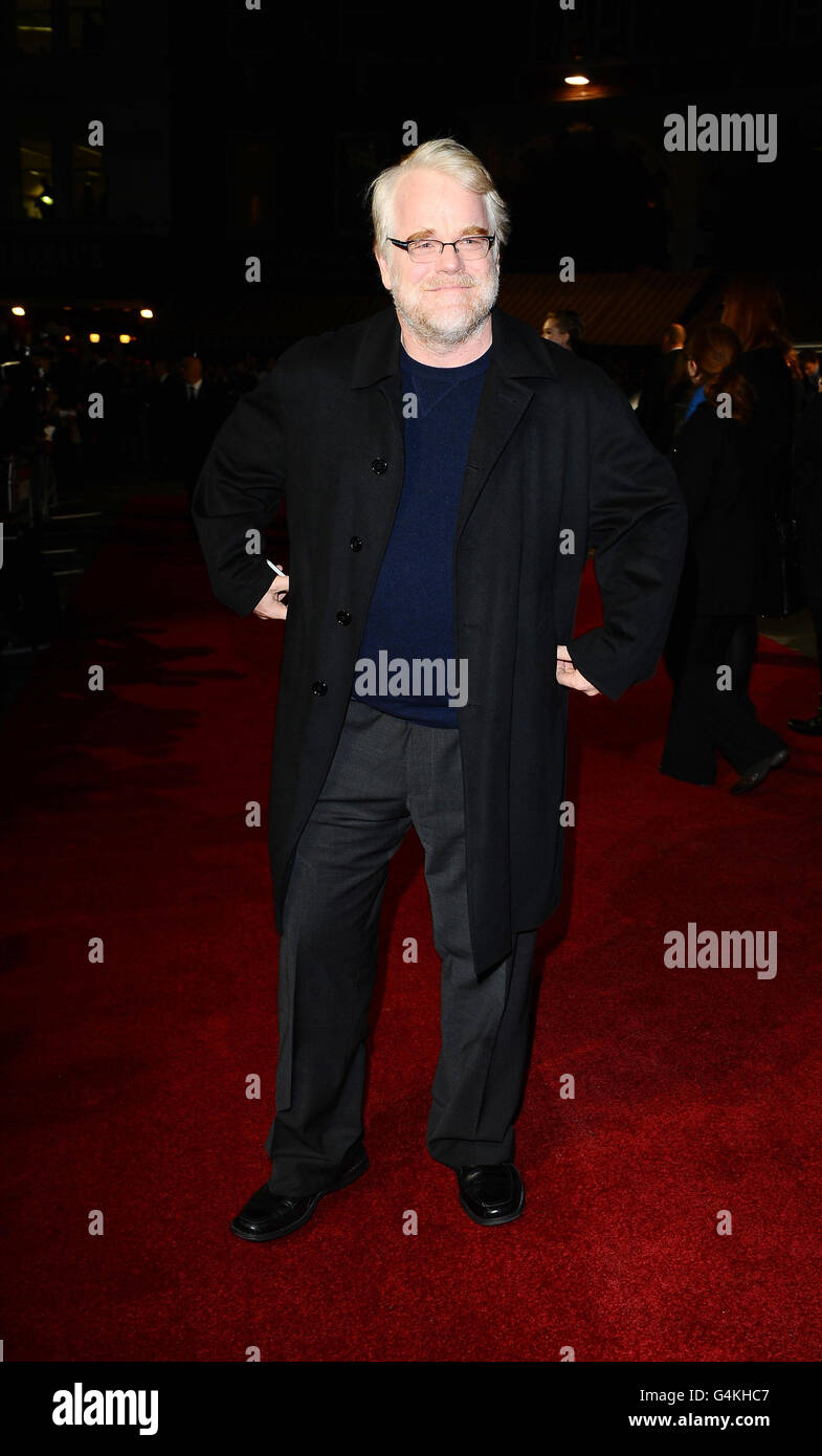 Philip Seymour Hoffman arrives at the premiere of The Ides Of March, at the Odeon Leicester, London, which is being shown at the London Film Festival. Stock Photo