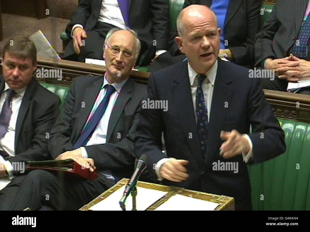 Foreign Secretary William Hague addresses the House of Commons during the debate on the vote for an EU referendum. Stock Photo