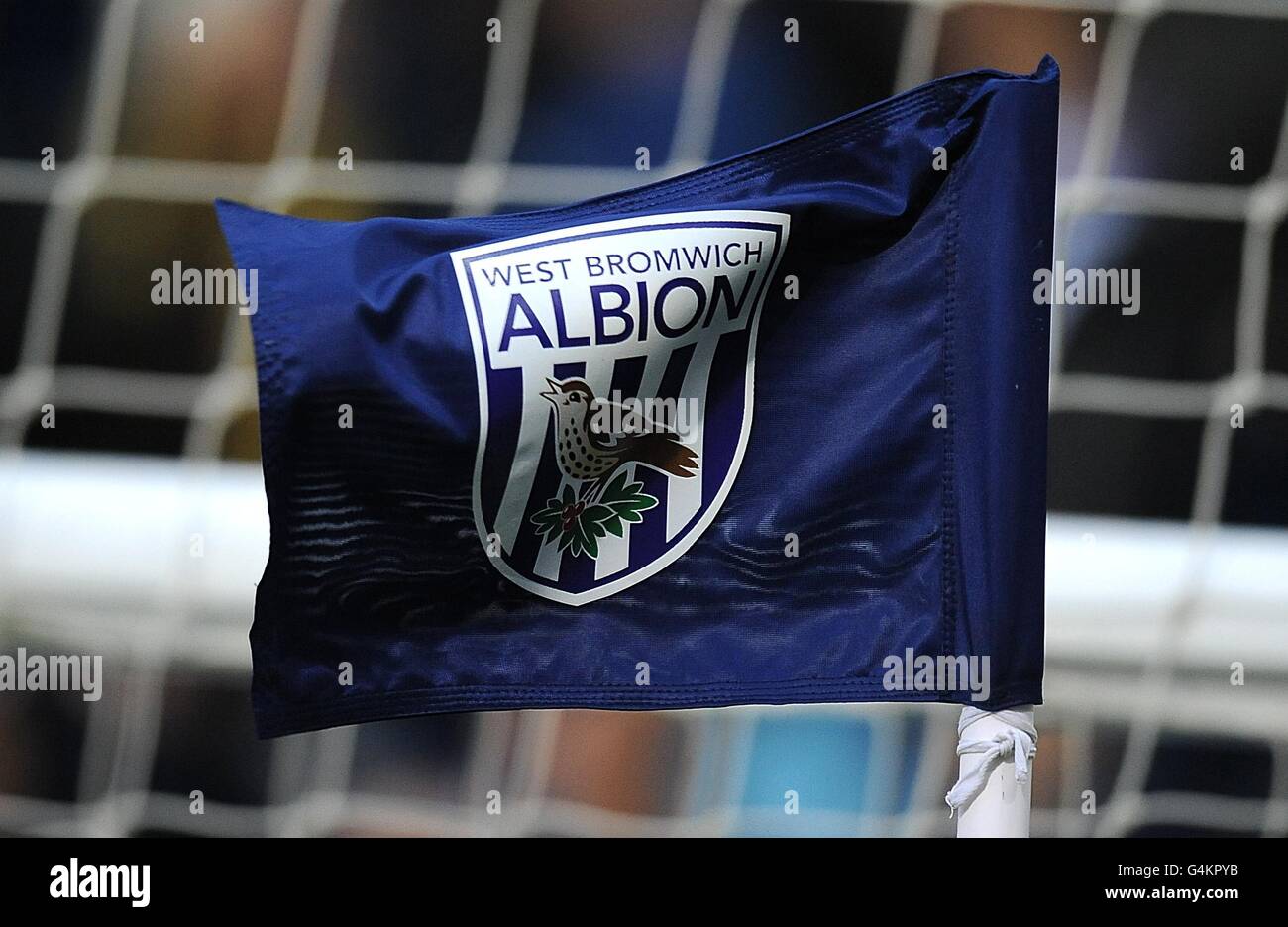 Soccer - Barclays Premier League - West Bromwich Albion v Liverpool - The Hawthorns. General view of a West Bromwich Albion branded corner flag Stock Photo