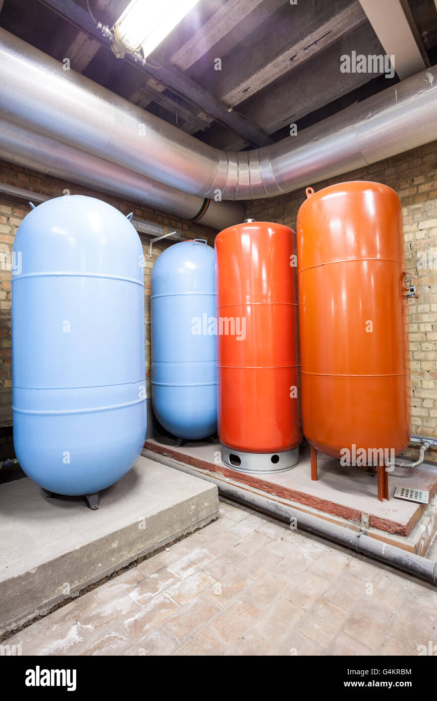 in the basement there are four major expansion boilers Stock Photo Alamy
