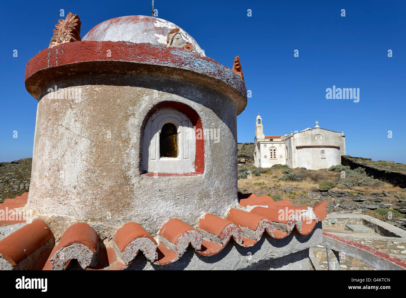 Chapels in Tinos island, Greece Stock Photo