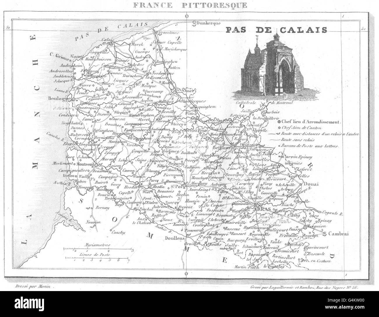 Vintage map of calais Black and White Stock Photos & Images - Alamy
