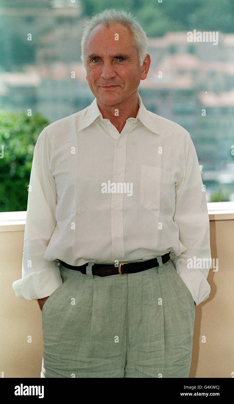 Terence Stamp at a photocall on the rooftop of the Palais des Festivals in Cannes to launch his new movie 'The Limey', directed by Steven Soderbergh, during the 1999 Cannes Film Festival in France. Stock Photo