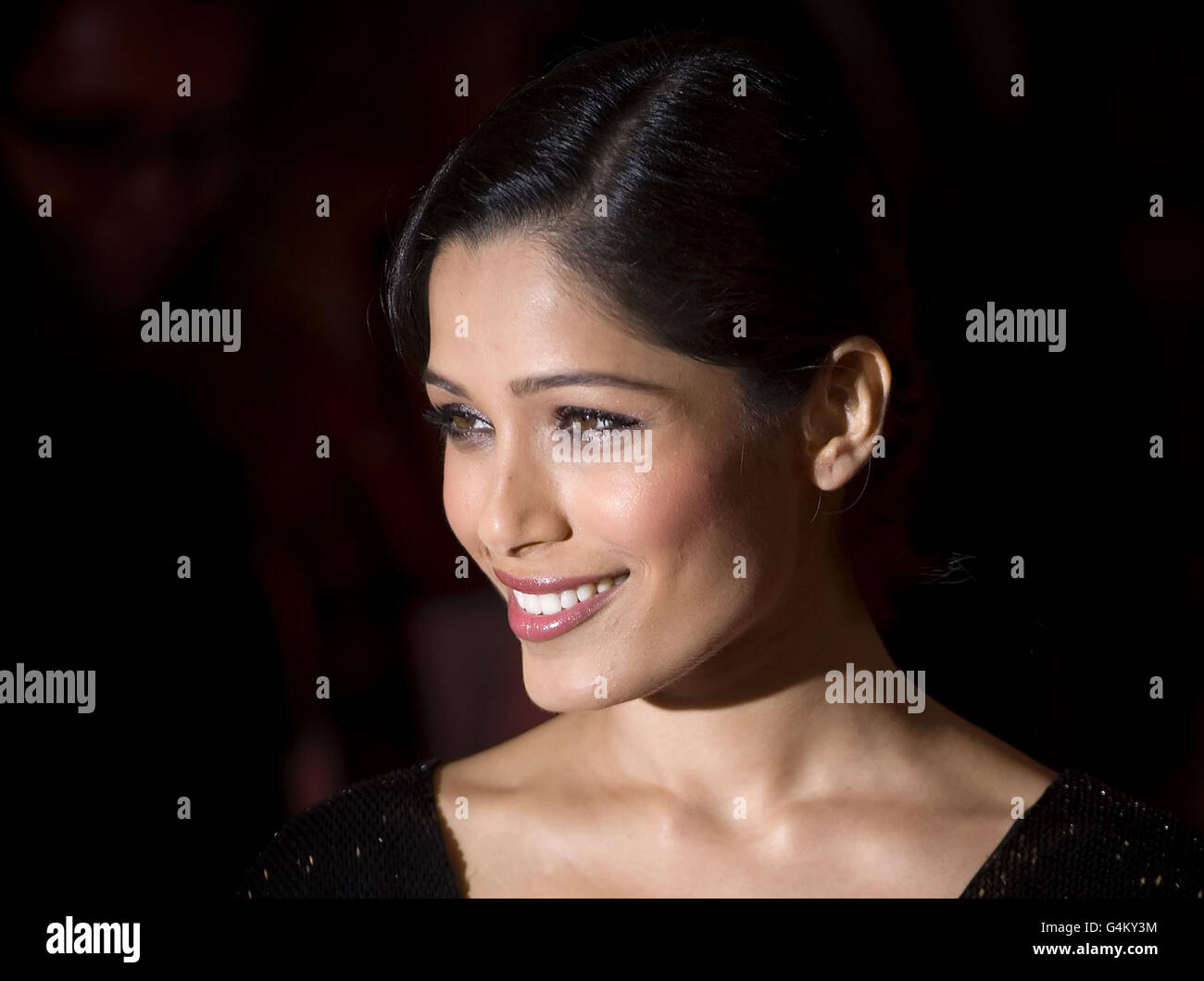 Freida Pinto arrives at the premiere of Trishna, at Leicester Square, London, as part of the BFI London Film Festival. Stock Photo