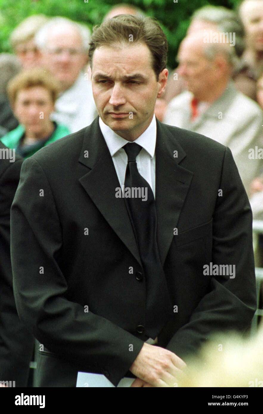Dr Alan Farthing attends the funeral of his former fiance Jill Dando, at Clarence Park, Baptist Church, Weston-Super-Mare. The TV presenter was murdered on the doorstep of her Fulham home, 26/4/99. Stock Photo
