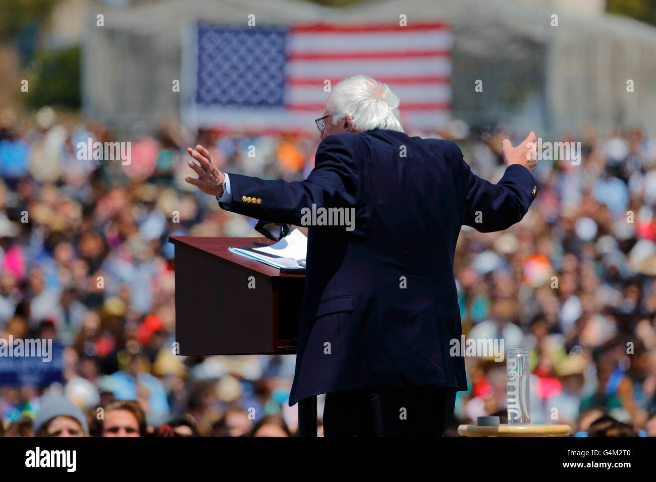 Presidential Candidate Bernie Sanders hosts Presidential Campaign Rally, Ventura College, Ventura, CA Stock Photo