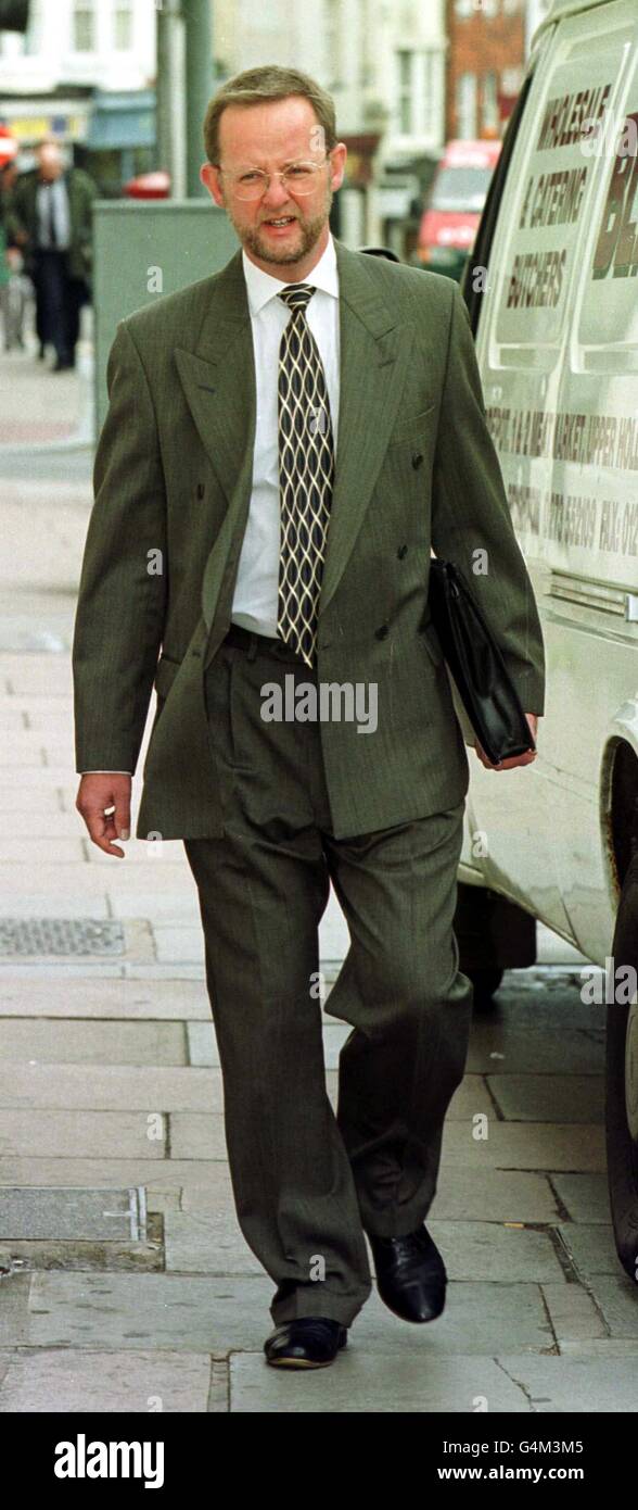 Dr Wesley Scott-Smith, from Hove, Sussex, arriving at Lewes Crown Court, where appears charged with indecently assaulting one of his patients. Stock Photo