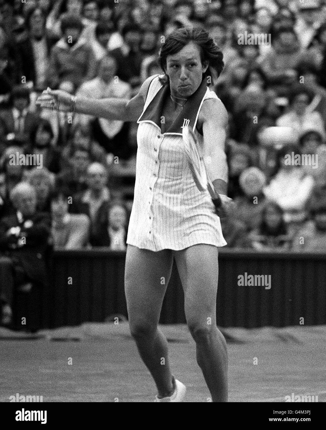 Wimbledon/Navratilova In Action Stock Photo