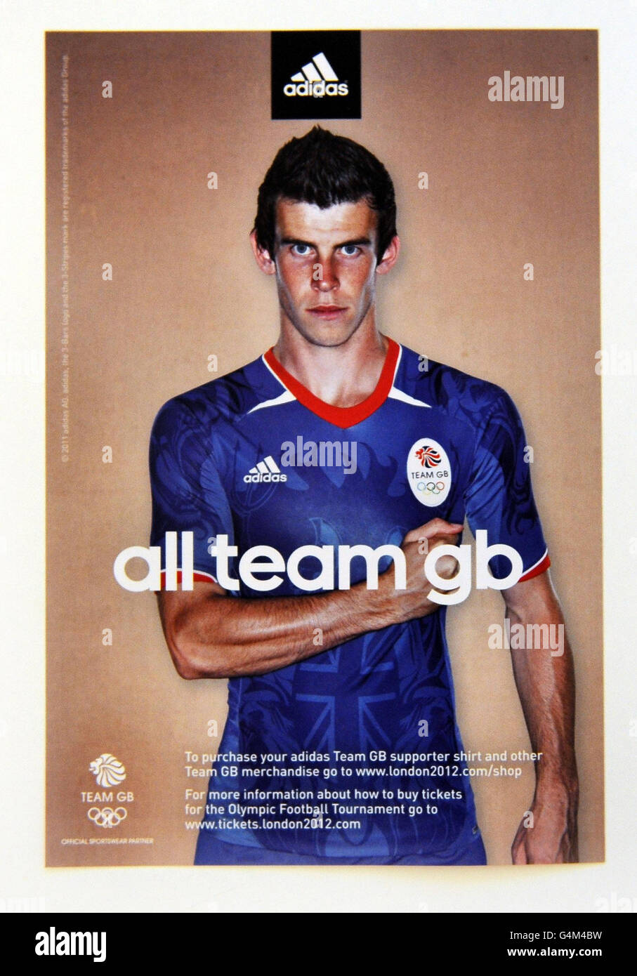A general view of the flyer in the new Football Manager 2012 PC game of Gareth Bale wearing the new adidas Team GB Supporter Shirt. Stock Photo