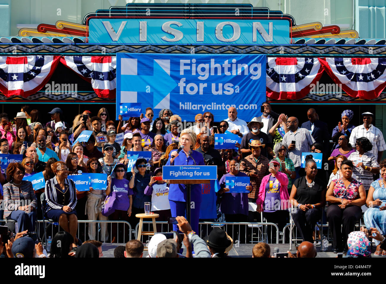 Presidential Hillary Clinton Attends 'Get out the Vote' rally, Los Angeles Stock Photo