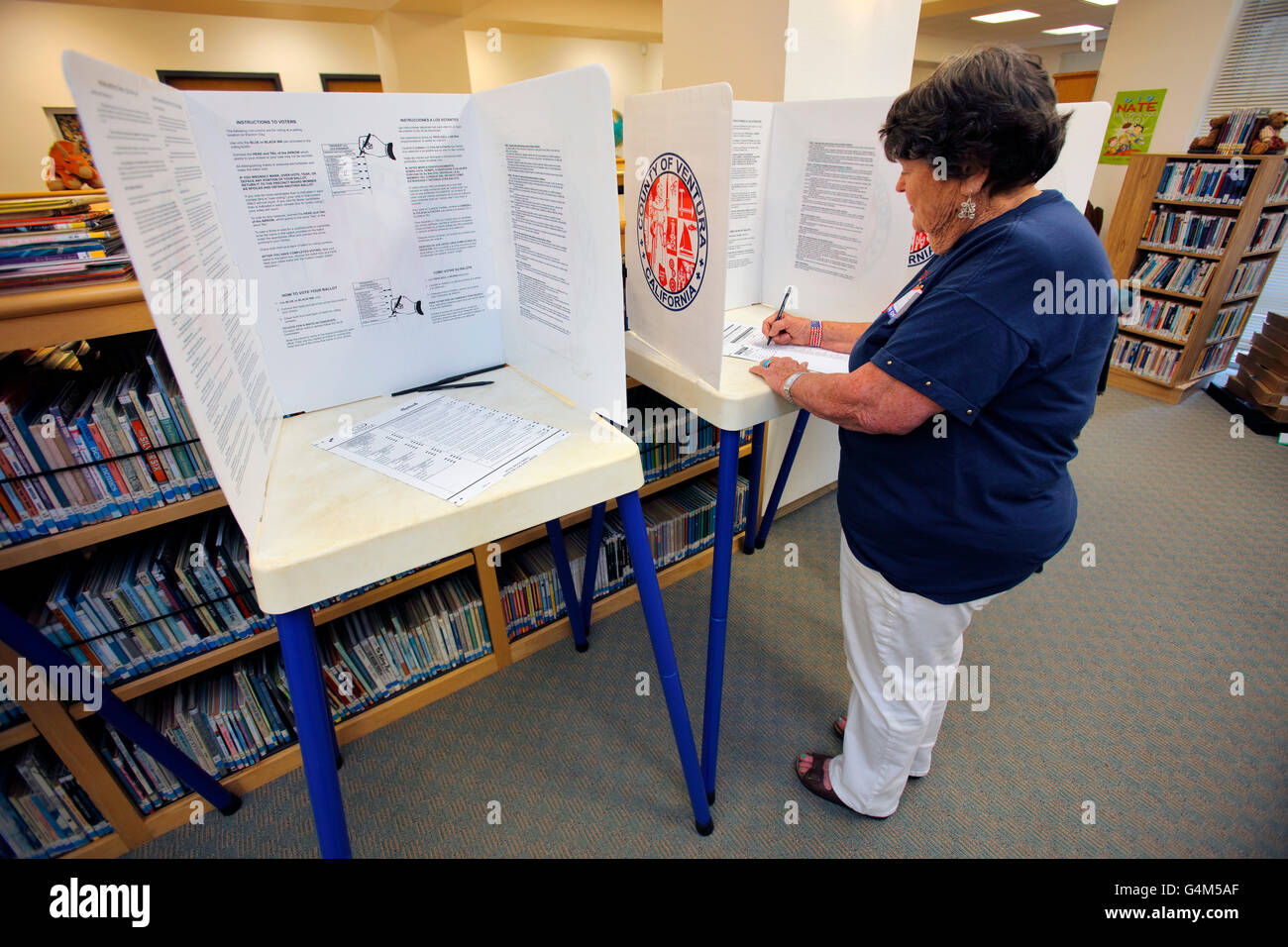 Ventura County, California Citizens Turn Out to Vote Stock Photo