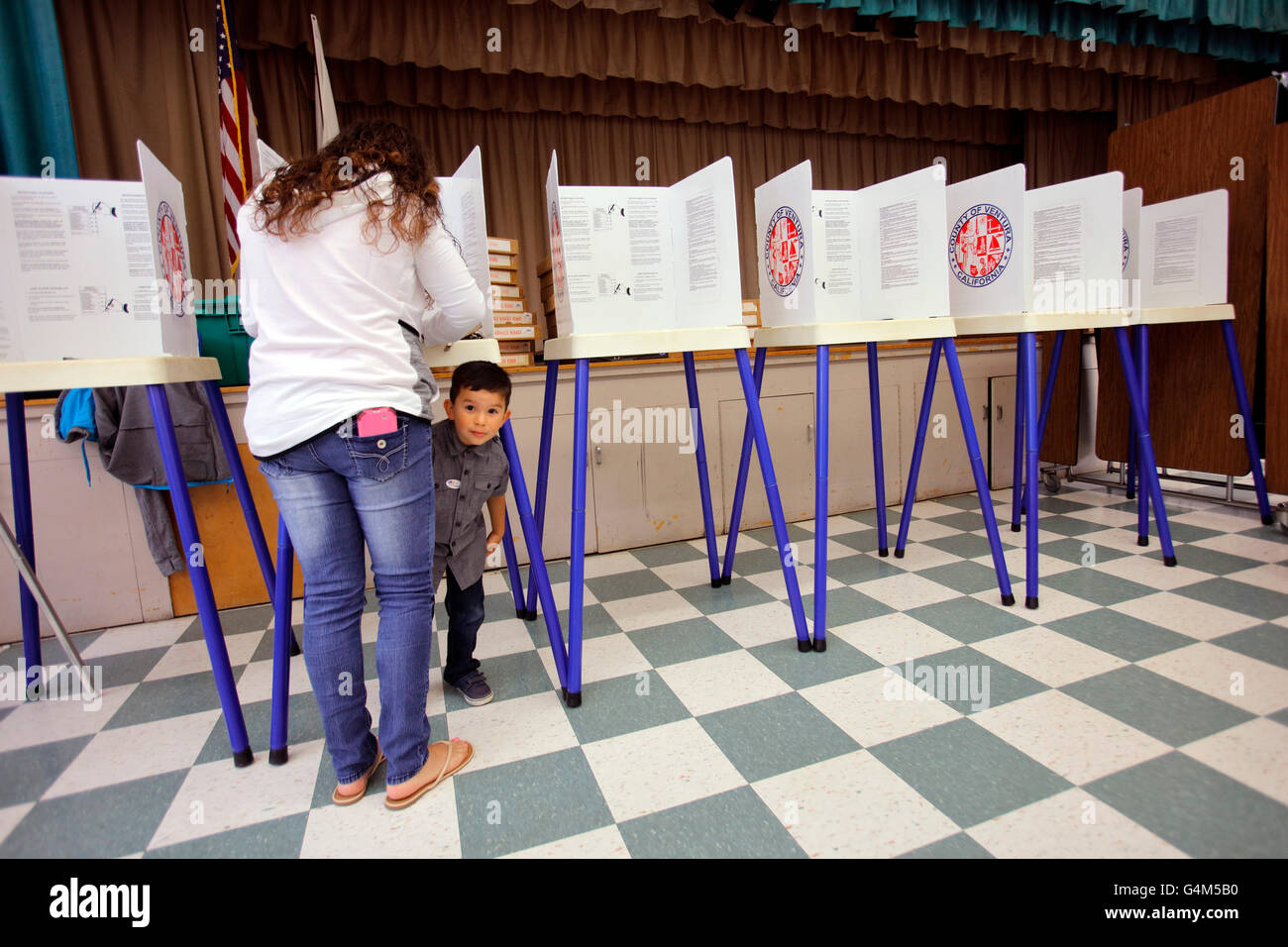 Ventura County, California Citizens Turn Out to Vote Stock Photo
