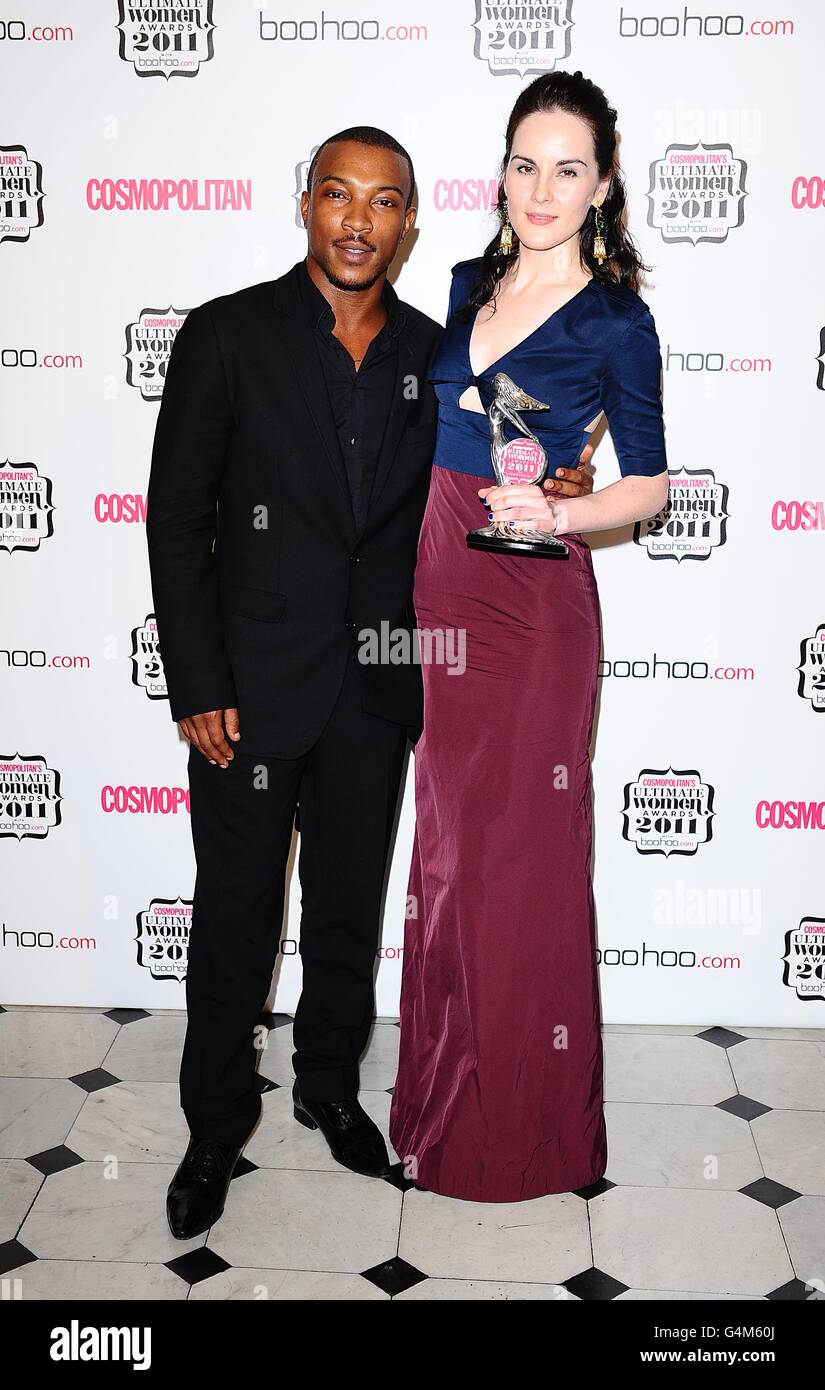 Ashley Walters with Michelle Dockery in the press room at the ...
