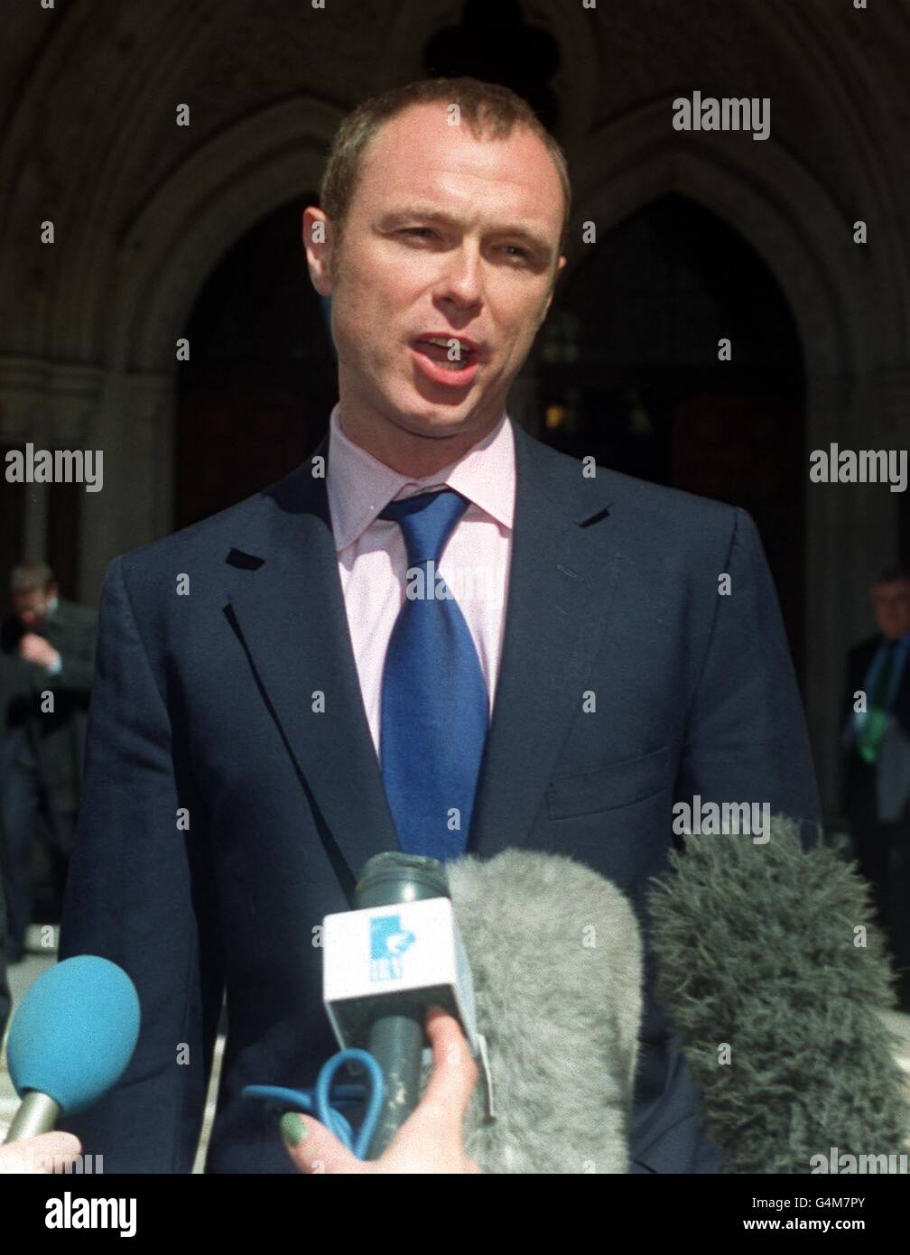 Former Spandau Ballet songwriter Gary Kemp outside London's High Court, where he won his case against Saxophonist Steve Norman, drummer John Keeble and lead singer Tony Hadley, who were trying to claim royalties from him. * hundreds of thousands of pounds royalties. Stock Photo